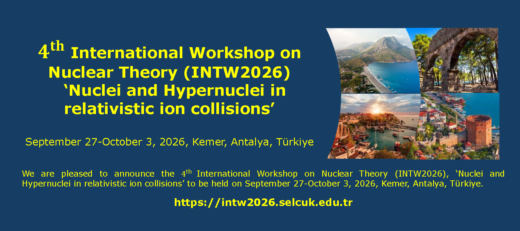 4th International Workshop on Nuclear Theory (INTW-2026) “Nuclei and hypernuclei in relativistic ion collisions” 
